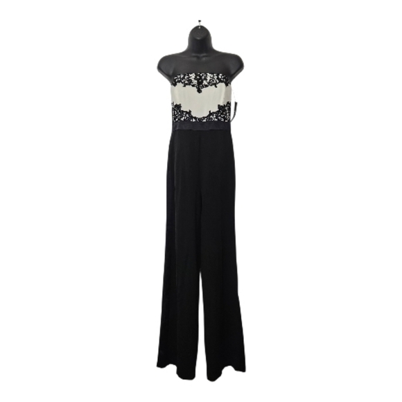 New York & Company Pants - New York & Company Black and White Lace Jumpsuit